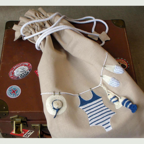 Sac à linge "maillot de bain bleu"